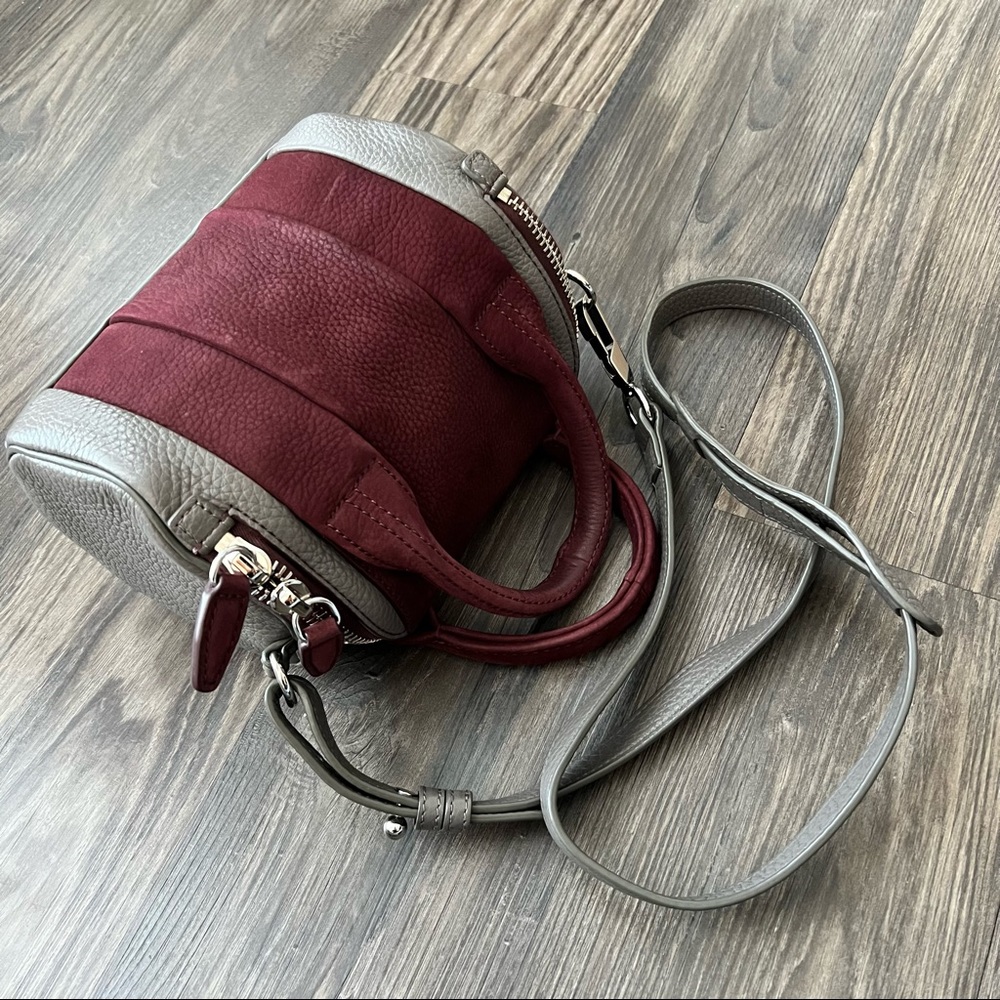 Alexander Wang Authentic Rockie Two-Toned Gray and Burgundy Crossbody Bag - Picture 10 of 16